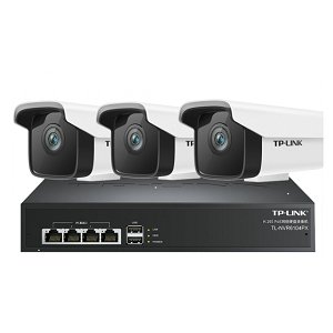 TP-LINK H.265監(jiān)控設備套裝200萬高清夜視室外室內網絡監(jiān)控攝像頭手機遠程poe供電看店寶 刻錄機+3個攝像頭3路套裝
